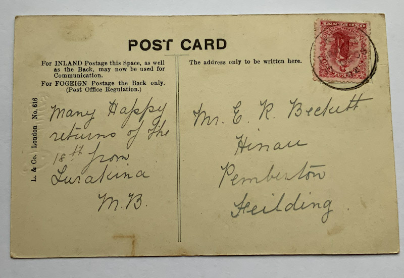 NZ postal history Turakina postmark